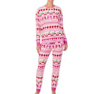 NWT Room Service Lorena Knit Long Pj Set In Fa La La Fairisle - Fairisle  size L